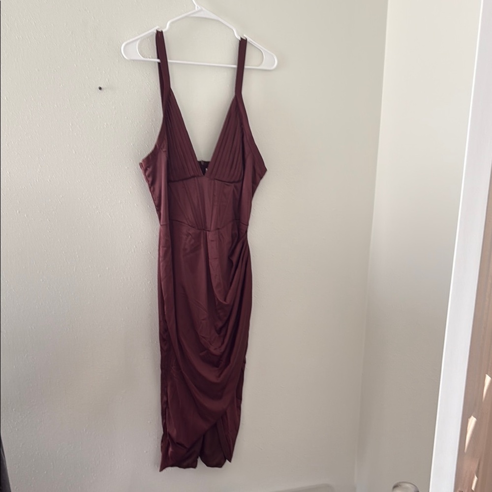 Zaful Red Ruched Bodycon Cocktail Dress